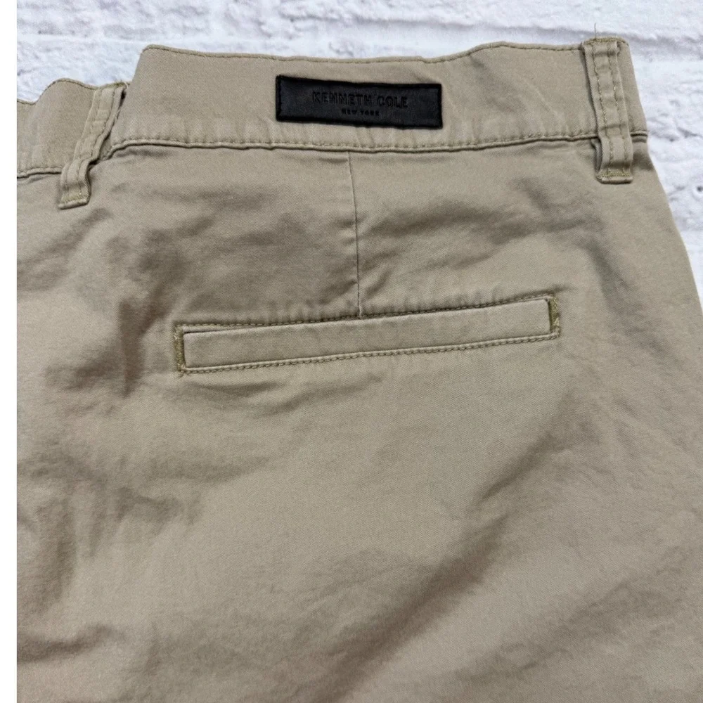 Kenneth Cole New York Chino Shorts Mens 38 Khaki Excellent Slim Fit Stretch